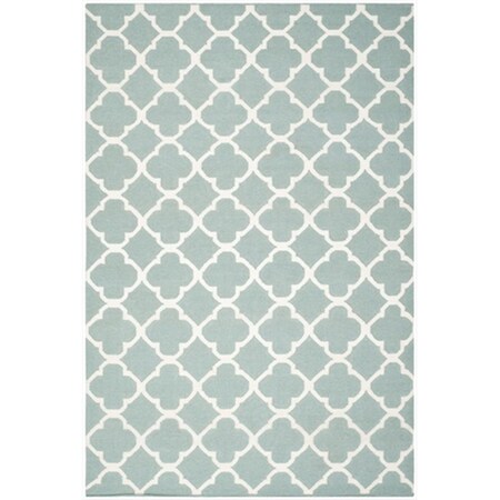 Safavieh 6 x 9 ft. Medium Rectangle Contemporary Dhurries- Blue and Ivory- Flatweave Rug DHU627A-6